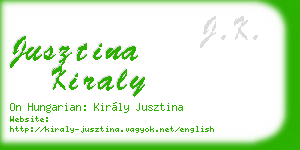 jusztina kiraly business card